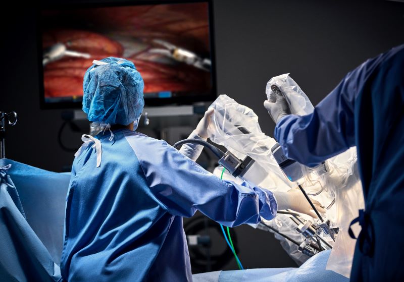 Robotic surgery procedure in OR