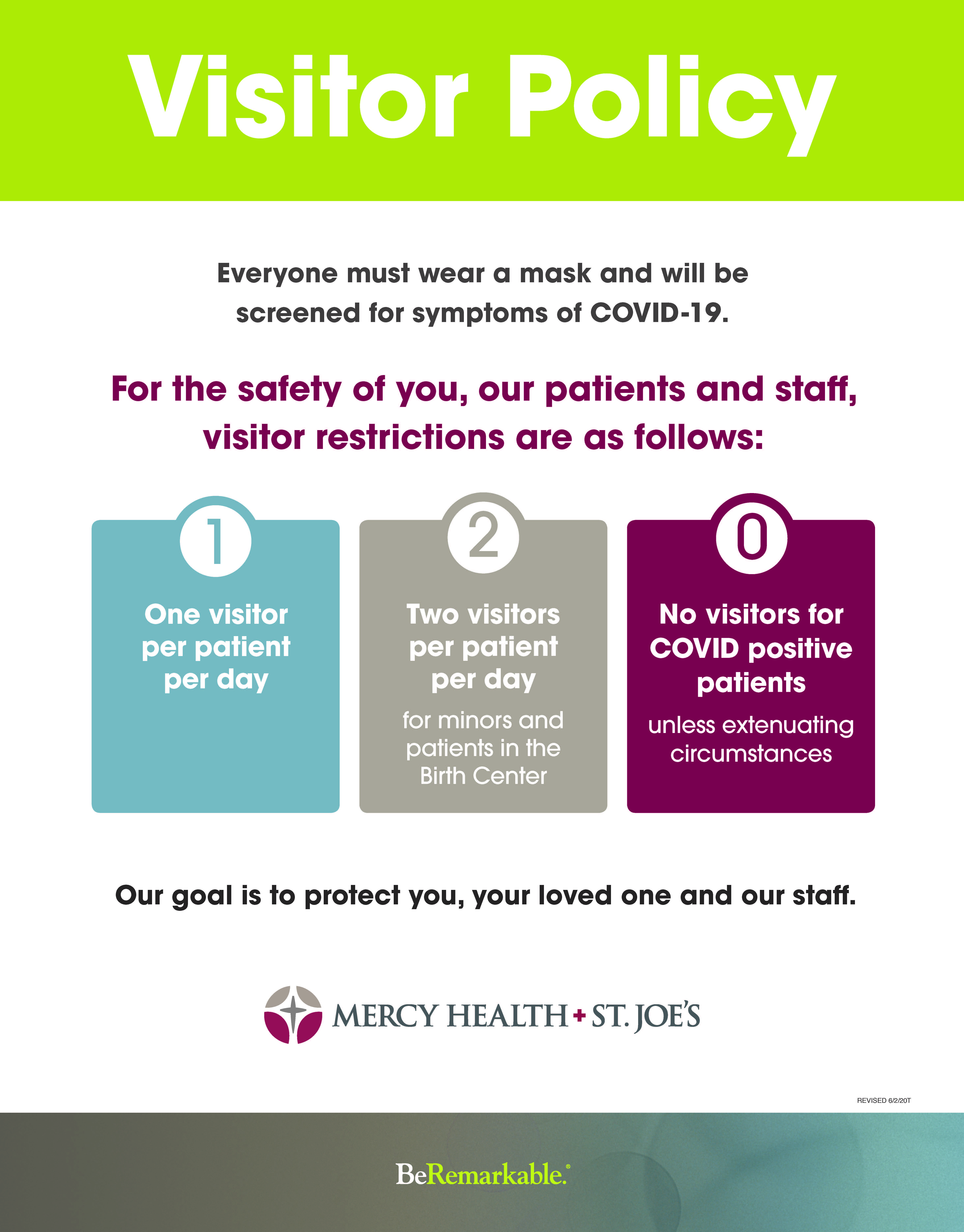 Saint Joseph Mercy Health System and Mercy Health ease visitor policies for non-COVID patients