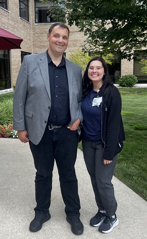 Josh Spears and therapist outside Chelsea Rehab facility.