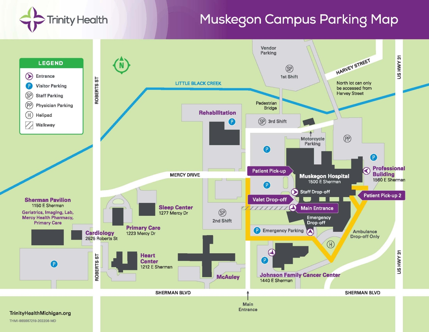 Trinity Health Muskegon Hospital parking map